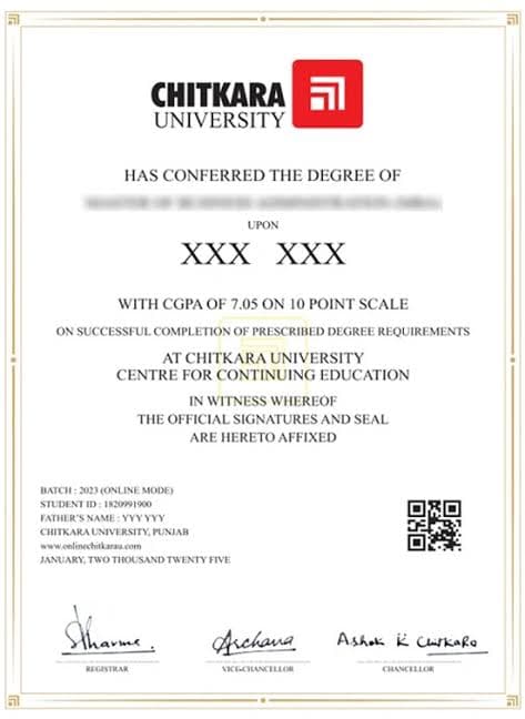 Chitkara University Online Certificate