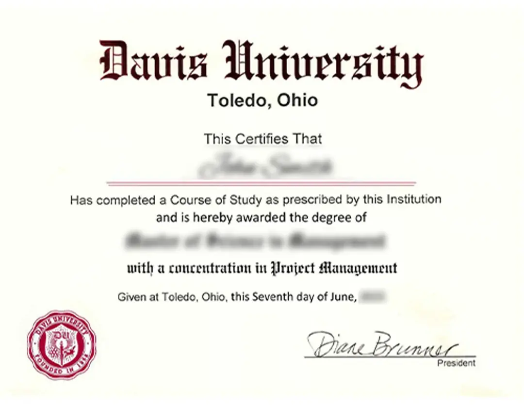 Davis University Certificate