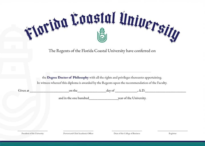 Florida Coastal University Certificate