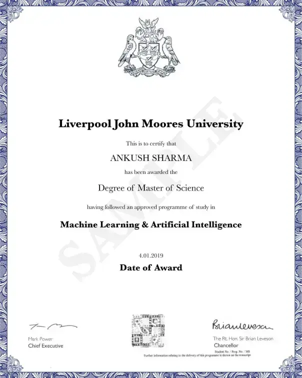 Liverpool John Moores University Online Certificate