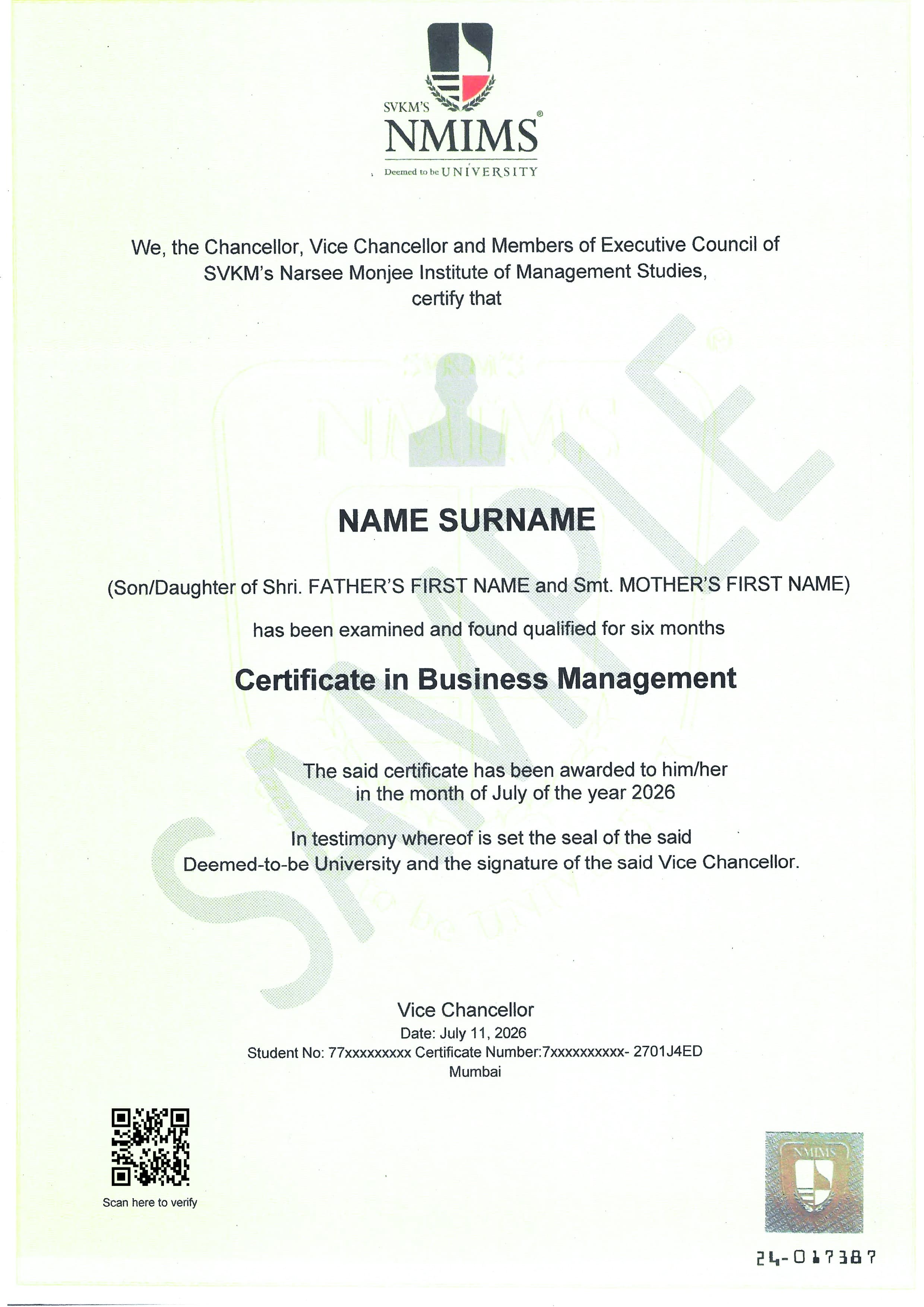 NMIMS University Online Certificate