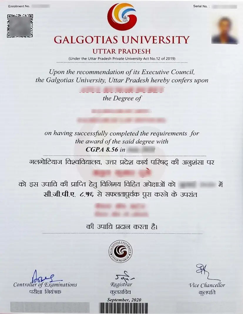 Galgotias University Online Certificate