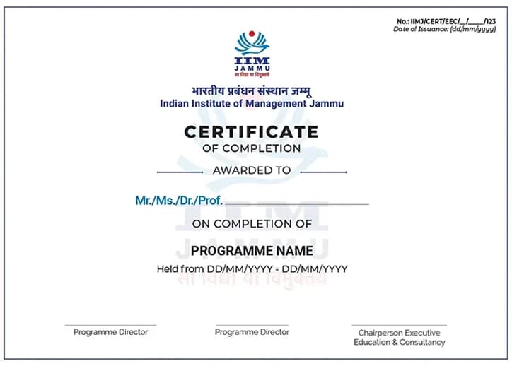 IIM Jammu Certificate