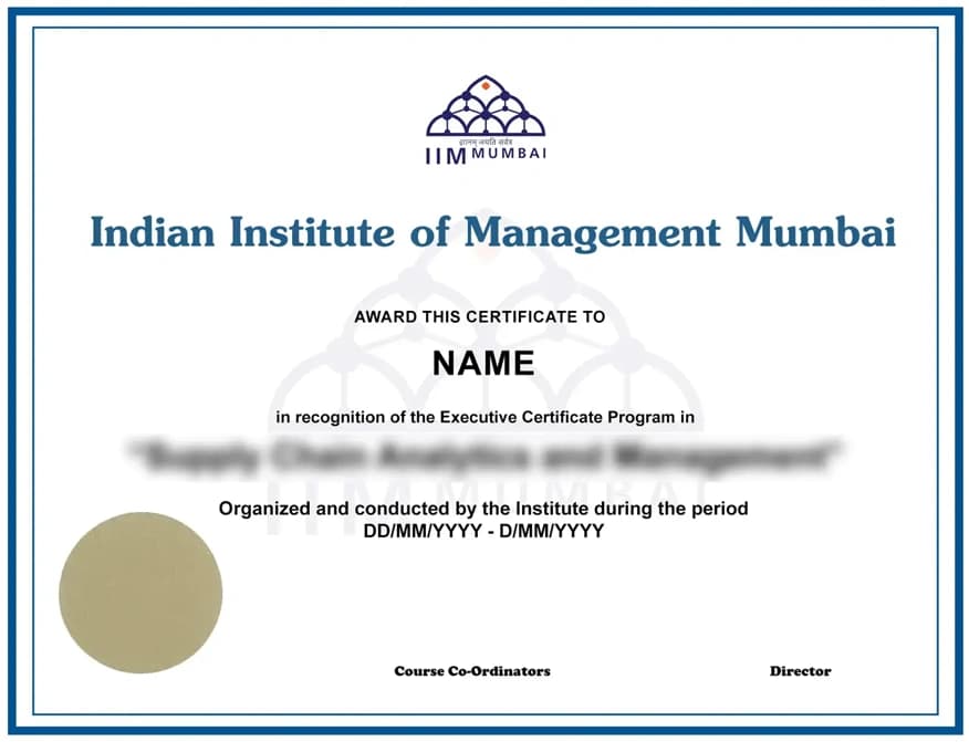 IIM Mumbai Certificate