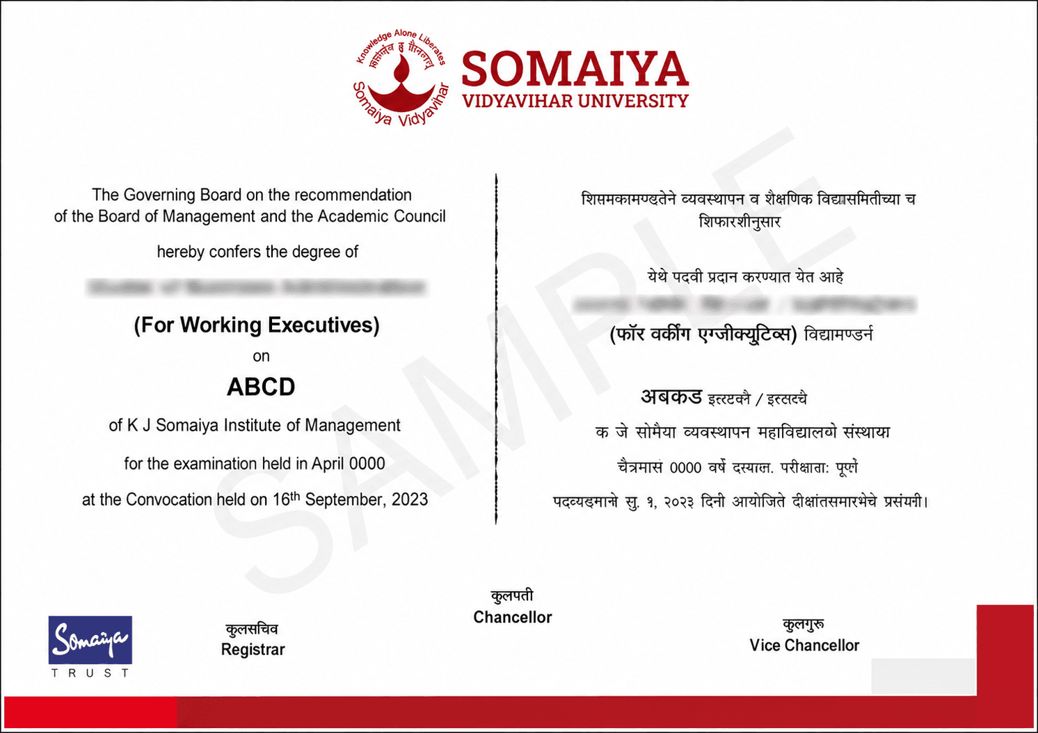 KJ Somaiya Institute of Management Certificate