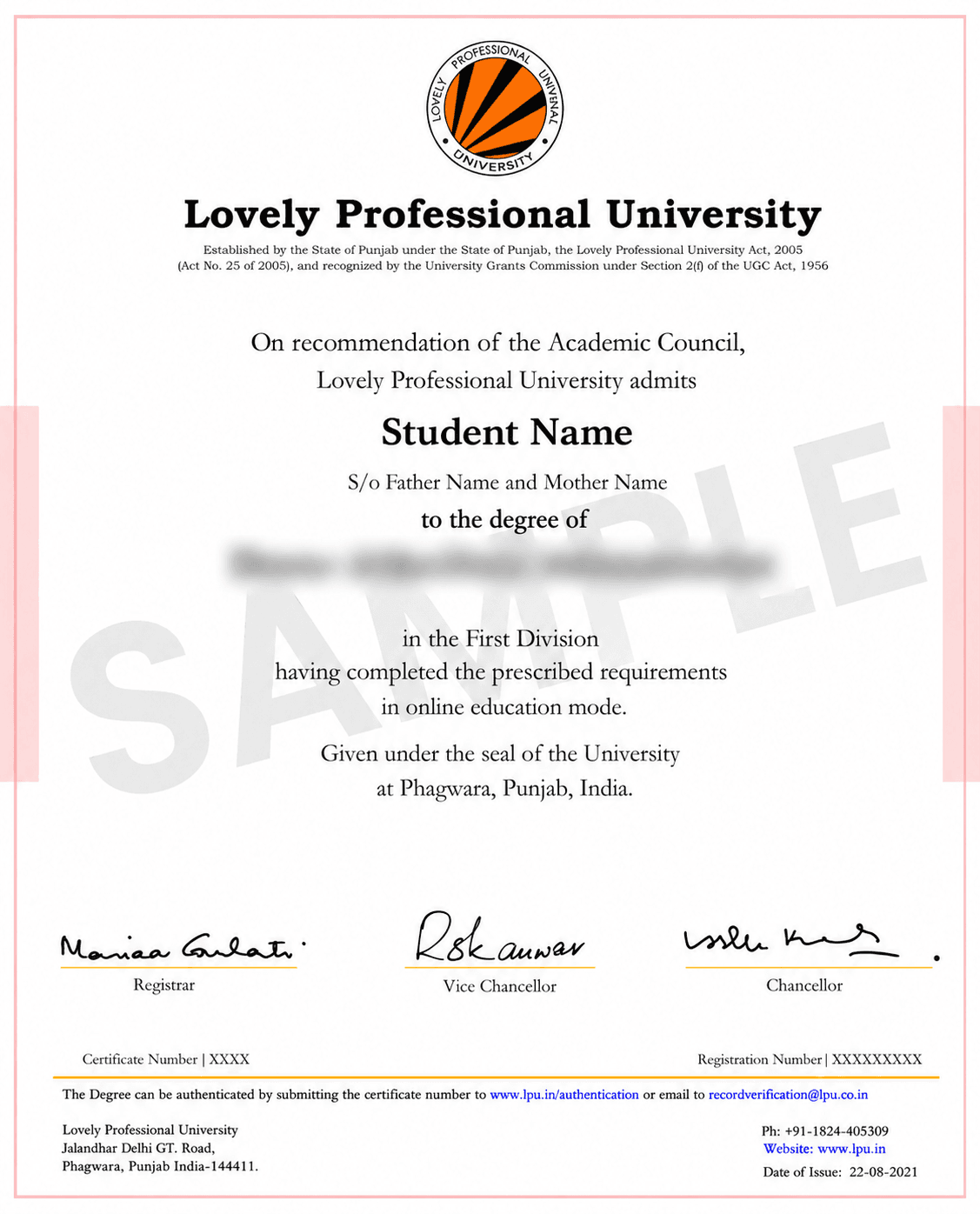 LPU University Online Certificate