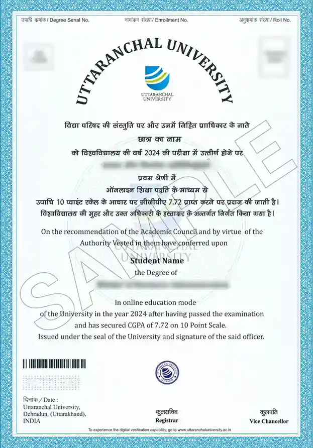 Uttaranchal University Online Certificate